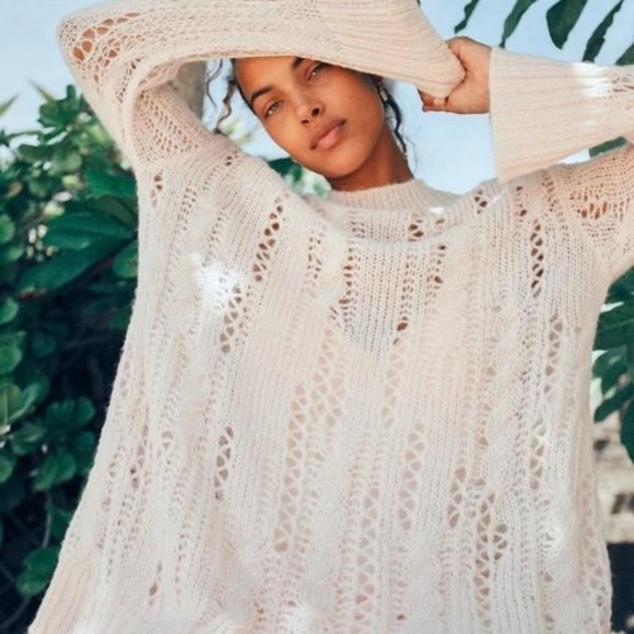 Free People Sylvia Open Stitch Sweater 